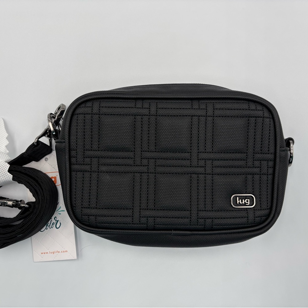 Lug black mingle matte luxe crossbody camera bag